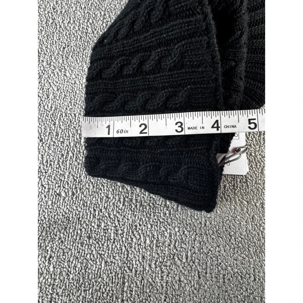 Bogner Tessa Visor Hat Black Cable‎ Knit Wool Cashmere Blend Outdoors Active New